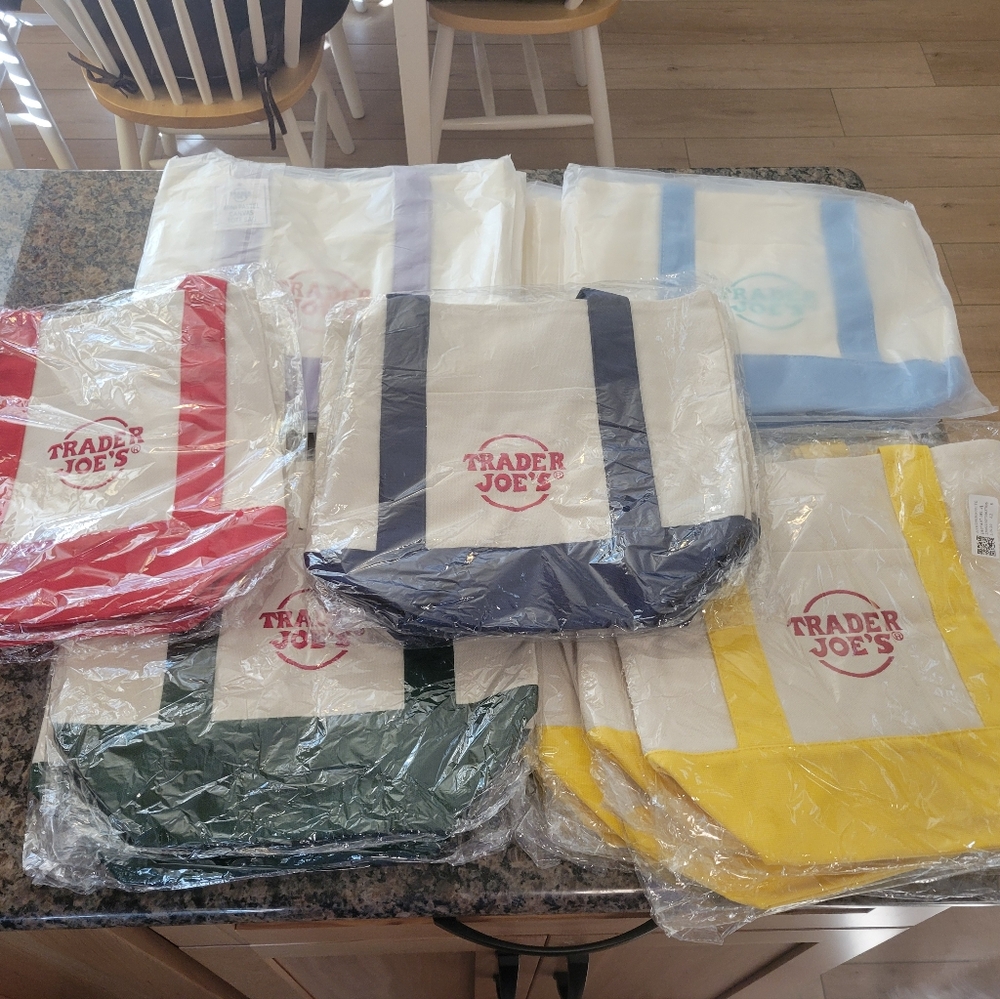 Trader Joe's Colorful Small Tote Bags
